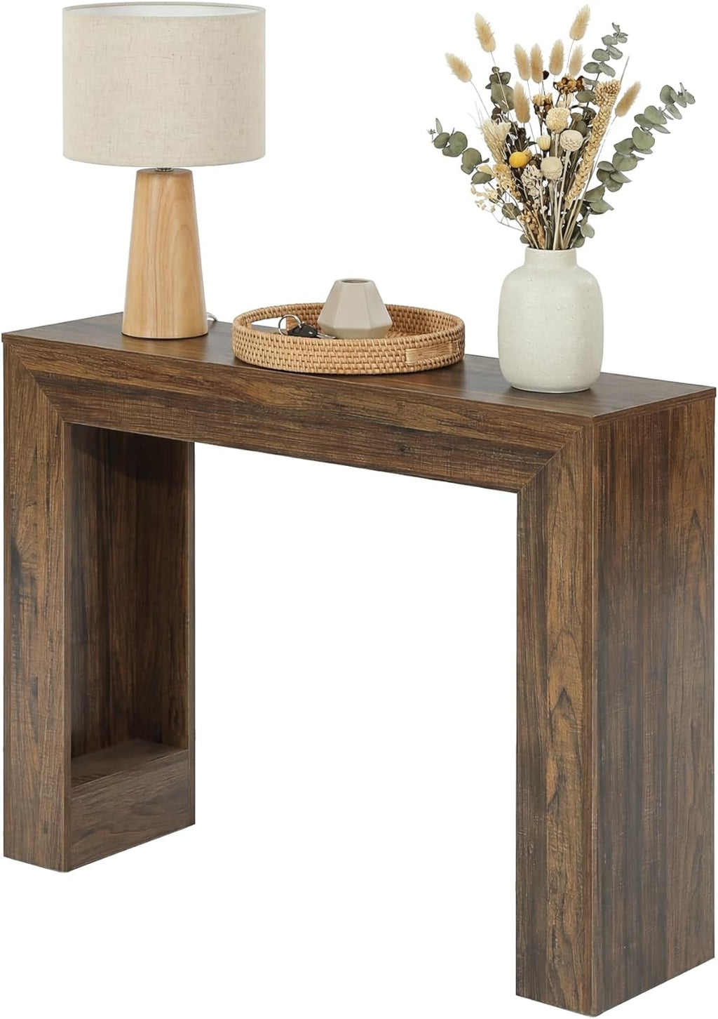 LITTLE TREE 41.3-Inch Console Table, Narrow Entryway Table, Small Sofa Table Behind Couch, for Space Saving, for Living Room, Entryway, Hallway (Retro Brown)