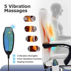 TonghuaS Massage Office Chair with Foot Rest Vibration and Heating, 90-130° Reclining Desk Chair, Ergonomic Reclining Computer Gaming Leather Chair(White)