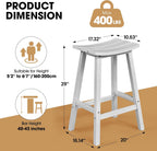 Ciokea 2 Set 29" Outdoor Bar Stools Heavy Duty HDPE Outdoor Stools Waterproof Weatherproof Patio Seats Modern Bar Height Tall BarStools for Bar Deck Balcony Kitchen Yard, White