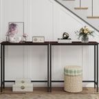 HollyHOME Narrow Console Table, 29.5" Slim Entryway Table, Sofa Stand, Hallway Shelf for Hallway, Bedroom, Living Room, Foyer, Dark Walnut