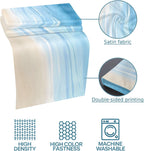 Bed Runner Scarf for King Size Bed, Blue Summer Beach Beds Scarf Throws for Foot of Bedding, Coastal Ocean Nautical Seaside Decorative Beds Runners for Bedroom Guestroom, 94"x20"