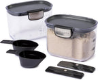 Progressive International ProKeeper+ Clear Plastic Airtight Food Baker's Kitchen Storage Organization Container Canister Set with Magnetic Accessories, 2- Piece Set (Specialty Flour 1.5-Quart)