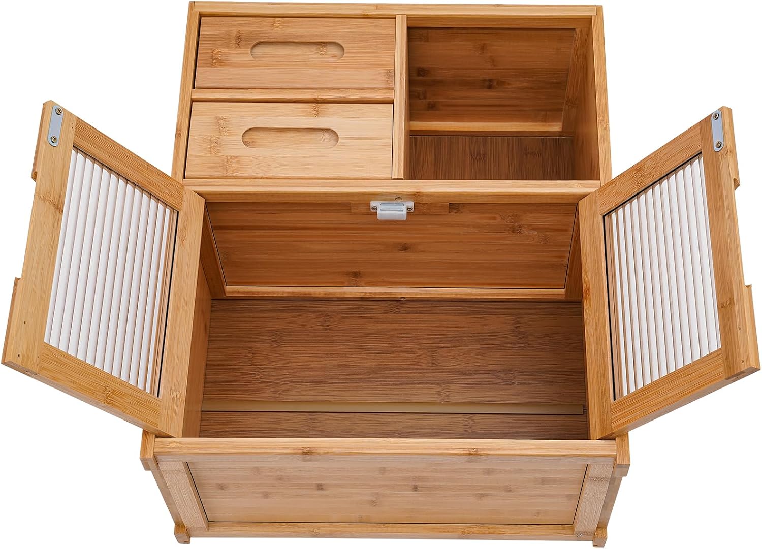 Kitchen Pantry Sideboard, Storage Cabinet with Drawer and Doors, Open Platform Cabinet, Quick Assembly Cupboard Shelf, 16.5in Long, for Dining Room Hallway Living Room Office, Wood Color