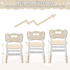DOREROOM Adjustable Toddler 2 Chairs Set, 3 Level Adjustable Children’s Chair for Age2-8, Durable and Lightweight, Maximum Load-Bearing 180LBS, Plastic Kids Chairs for Classroom/Daycare/Home