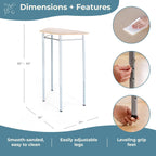 Guidecraft Standing Modular Desk for Adults and Kids: Adjustable Height Desk with Metal Legs for Home, Office, Classrooms and More