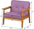 BabyLand Toddler Chair,Single Kid Sofa Chair with Solid Wood Structure and Linen Fabric for Kid Gift (Light Purple)