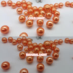 100PCS Orange Faux Pearls Beads for Centerpiece Vases, Vase Filler Faux Pearls, No Holes Filler Beads for Party Anniversary Birthday Wedding Thanksgiving Table Decor, 14/20/30mm