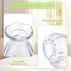 12 Pieces Glass Bud Vases for Centerpieces Bulk 3.5 Inch Mini Flower Bouquets Vases Small Cute Crystal Ribbed Glass Bud in Bulk for Wedding Baby Bridal Shower Table Party Home Decor (Clear)