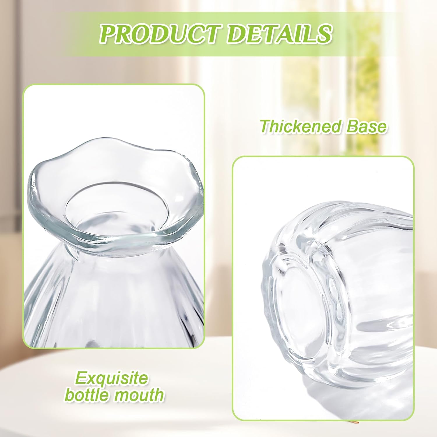 12 Pieces Glass Bud Vases for Centerpieces Bulk 3.5 Inch Mini Flower Bouquets Vases Small Cute Crystal Ribbed Glass Bud in Bulk for Wedding Baby Bridal Shower Table Party Home Decor (Clear)