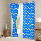 Feelyou Blue Window Curtains for Bedroom Living Room for Teen Girls Boys Women, Navy Blue and Silver Window Drapes Treatments, 30-50% Blackout Curtains 38W X 45L,2 Panels