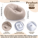 Realspring Inflatable Bean Bag Chairs Outdoor Blow up Camping Chairs Inflatable Lazy Sofa Folding Portable Bean Bag Loungers Couch(Coffee,6 Pcs)