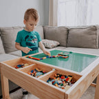 Papablic 2 in 1 Kid Activity Table with Large Storage for Older Kids Compatible with Lego Building Block for Boys Girls Birthday Day Gift