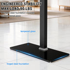 XINYAO Motorized Table Top TV Stand for 32-70 inch Universal TVs, Electric Height Adjustable Desk Monitor Lift Mount with Tempered Glass Base, Holds up to 90lbs, Max VESA 600x400mm