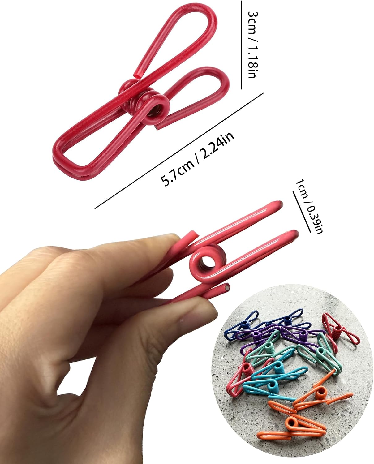 Multipurpose 2 in Chip Bag Clips 20 Pack Metal Clip for Kitchen Food Storage, Laundry Hanging, Bag Chip Bag Sealing