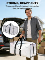 HOMESURE Supports 200lbs Heavy Duty Moving Bags - Strong Zipper & Wrap-Around Handles - Water-Resistant Storage Totes, Durable Alternative to Moving Boxes - 8 Pack - Semi-Transparent