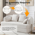 70" Convertible Sofa Bed, 2-in-1 Boneless Sleeper Sofa, Soft Chenille Folding Sofa Loveseat with 4 Pillows, Love Seat Small Couch for Small Spaces, Living Room, Bedroom, No Assembly