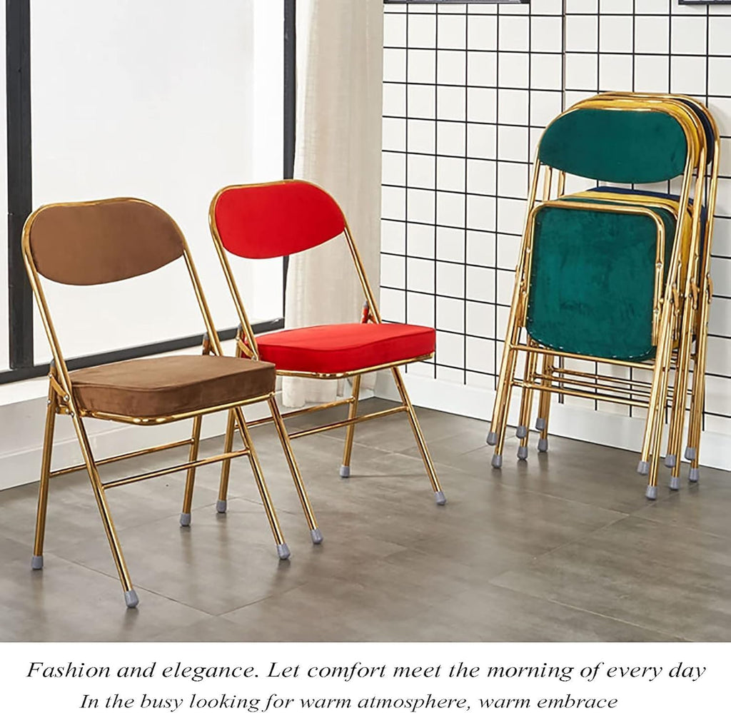 Folding Conference Chair with Faux Leather Cushion Backrest Comfortable and Durable Red Plating(Black Plating)