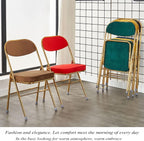 Folding Conference Chair with Faux Leather Cushion Backrest Comfortable and Durable Red Plating(Black Plating)