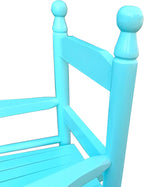 Kids Rocking Chair Light Blue: Solid Populus Wood Construction & 110 LBS Weight Limit - Indoor/Outdoor Use for Children's Room, Balcony & Porch
