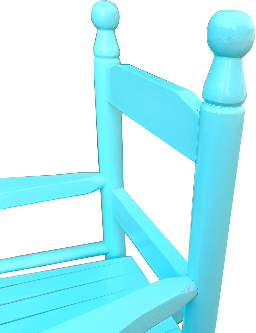 Kids Rocking Chair Light Blue: Solid Populus Wood Construction - Indoor & Outdoor Use for Children Aged 3-10 - Balcony Porch Nursery Seating with 110 LB Weight Limit