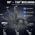 GTPLAYER Big and Tall Gaming Chair 400lbs Heavy Duty Office Chair with Foot Rest, High Back Pocket Spring Ergonomic Computer Chair for Adults, Wide Comfy Seated Cushion with Linkage Armrests, Grey
