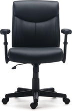 Staples Ergonomic Task Chair, Faux Leather, Ergonomic, Adjustable Height, Swivel, Black