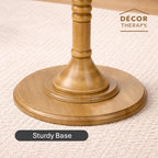 Decor Therapy Crewe Round Contemporary Side Table, Pedestal Base, High Top Cocktail Table for Kitchen or Living Space - Medium Wood