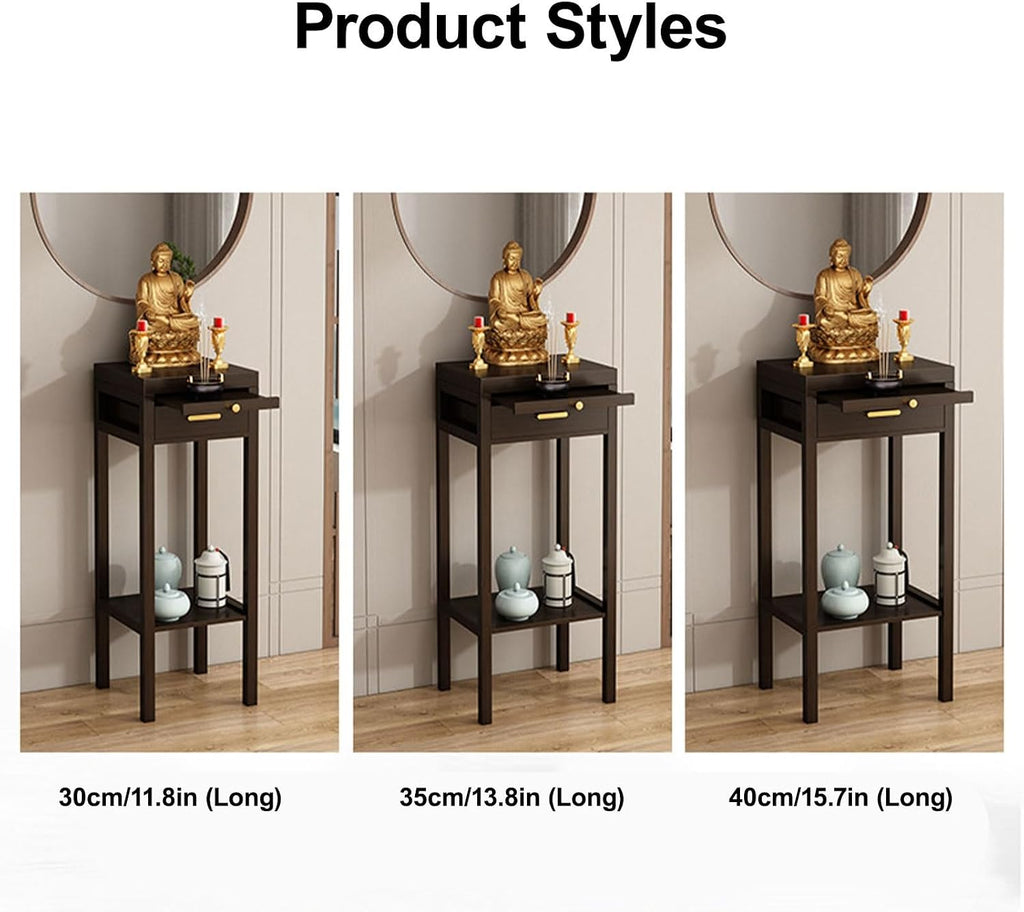 Wooden Meditation Altar Table, Design for Home Use, Tiered Display Shelves, Chinese-Style Cabinet Altar, for Home Shrines Ancestral Halls Temples(30cm/11.8in)
