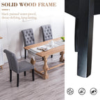 Dining Chairs Set of 2 Upholstered Dining Room Chairs Fabric Tufted Kitchen Chairs with Wood Legs High Back Dining Chair Mid Century Modern Chair for Dining Room,Kitchen,Living Room (Gray)