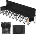Suteck 8 Seats Soccer Bench, Portable Team Bench with 17.3"x 17.3" Individual Seats, 600D Oxford Fabric & Side Pockets, Heavy Duty Outdoor Folding Bench for Sports, Camping, Patio & Park Events