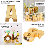 Efavormart 6" Shiny Gold Plated Ceramic Letter O Sculpture Flower Vase, Bud Planter Pot Table Centerpiece