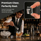Hacaroa 150 Pack Clear Fake Ice Cubes, 0.7" (18mm) Acrylic Decorative Ice Rocks Square Artificial Crystals Vase Rocks for Home, Wedding Decoration, Vase Fillers, Photography Props, Party Table Scatter