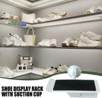 Floating Shoe Rack - Suction Cup Storage Hanger, Wall Mount Organizer Stand for Sneakers, Bathroom Shoe Holder, Mini Exhibition Display, Modern Space Saving Rack for Retail Shop Home