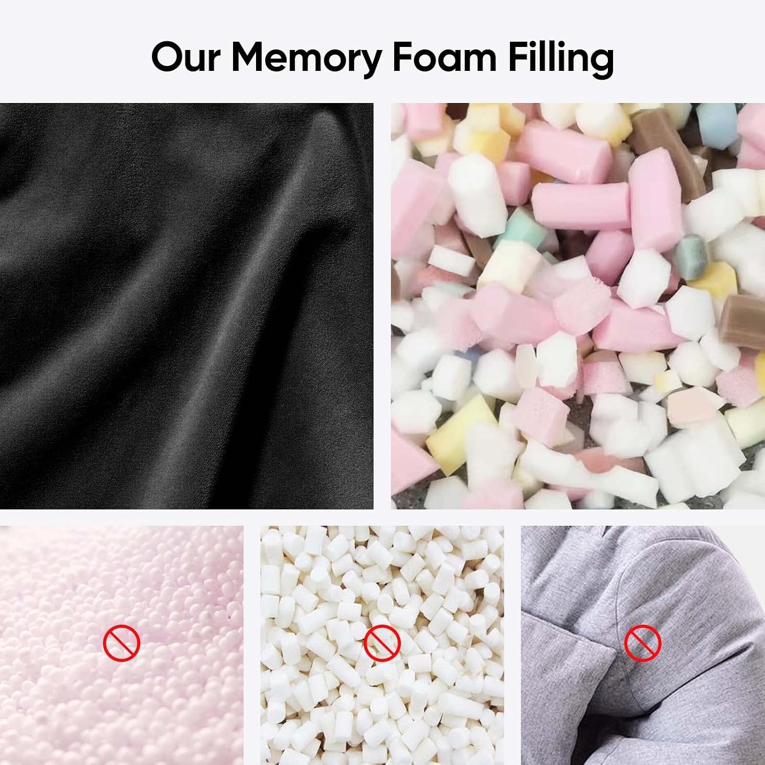Bean Bag Chair 4Ft, Memory Foam Filled, Removable Velvet Cover, Giant Bean Bag Chairs for Adults and Teens, Round Sofa Chair for Dorm Room, Bedroom and Gaming Room, Black