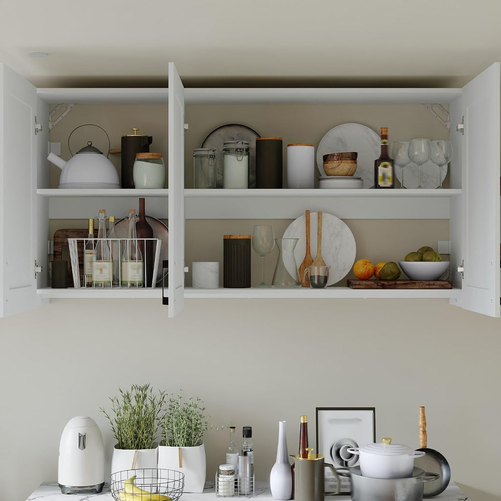 Timechee Modern Kitchen Pantry Storage Cabinet with Wall Cupboard Set, Large Pantry Cupboard Cabinet with Doors and Shelves, Drawers, Kitchen Storage Buffet Sideboard Set for Dining Room, Living Room
