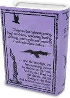 Steel Mill & Co Original Large Book-Shaped Decorative Vase, Ceramic Vases for Home Decor, Cute Bookshelf Decor, Unique Vase for Book Lovers, The Raven - Purple