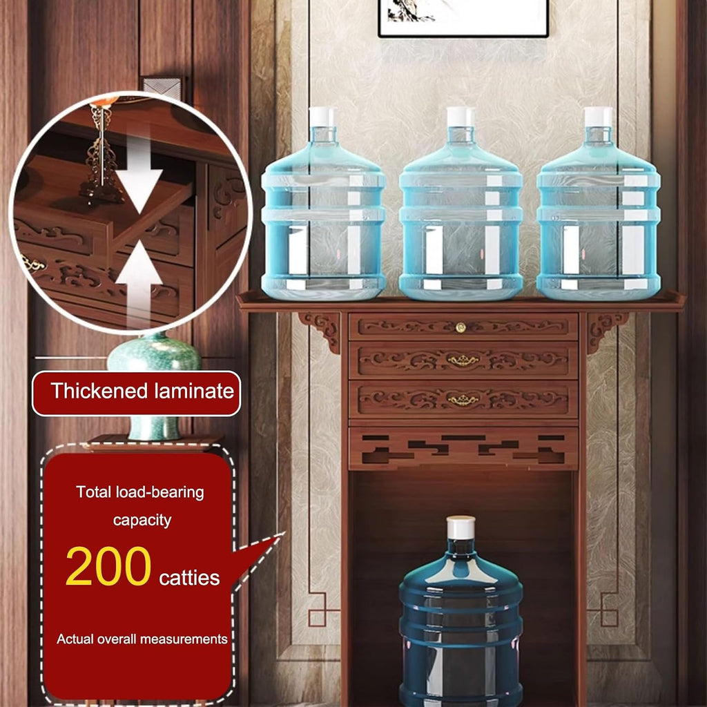 Buddhist Altar Cabinet, Floor Puja Table for Spiritual, Meditation Altar with Drawer, Buddhist Shrine Prayer Stand, for Living Room, Bedroom, Office, Bathroom(65*40*108cm/25.6*15.7*42.5in)