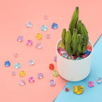 M METERXITY 1000-Pack Fake Ice Rocks, 6x9mm Fake Crushed Ice Acrylic Gems Diamonds for Vase Fillers/Fish Tank/DIY Crafts [Pink]