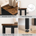 HOOBRO Narrow Console Table with Power Outlets, 44.9 Inches Sofa Table, Slim Behind Couch Table, Entryway Table with Display Shelf, for Living Room, Foyer, Hallway, Rustic Brown and Black BF114UXG01