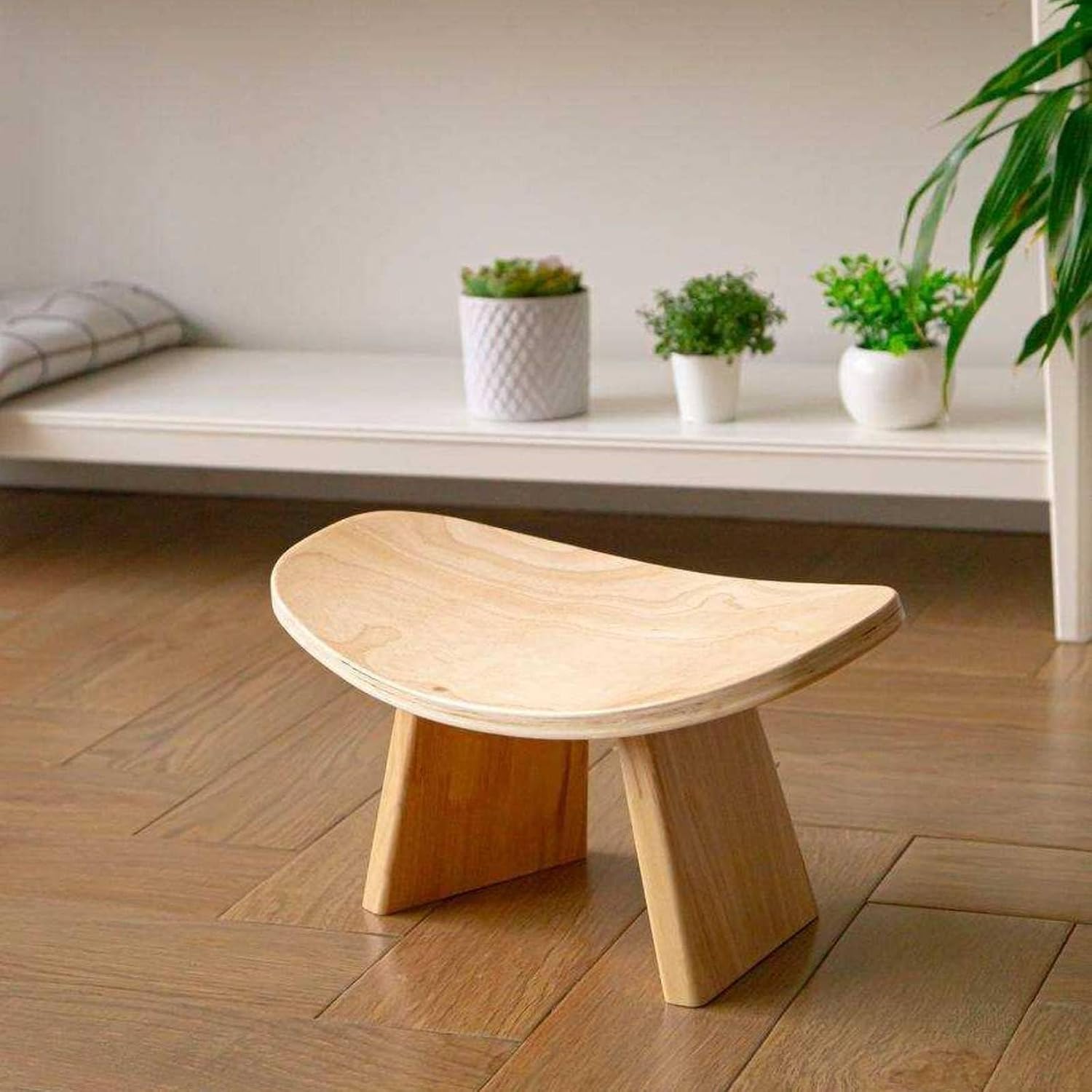 Baoblaze Meditation Bench Accessory Upright Spine Relief Disassemble Legs Structure Suitable for Beginner Meditation Office Spiritual, Natural Wood, S with Buckle