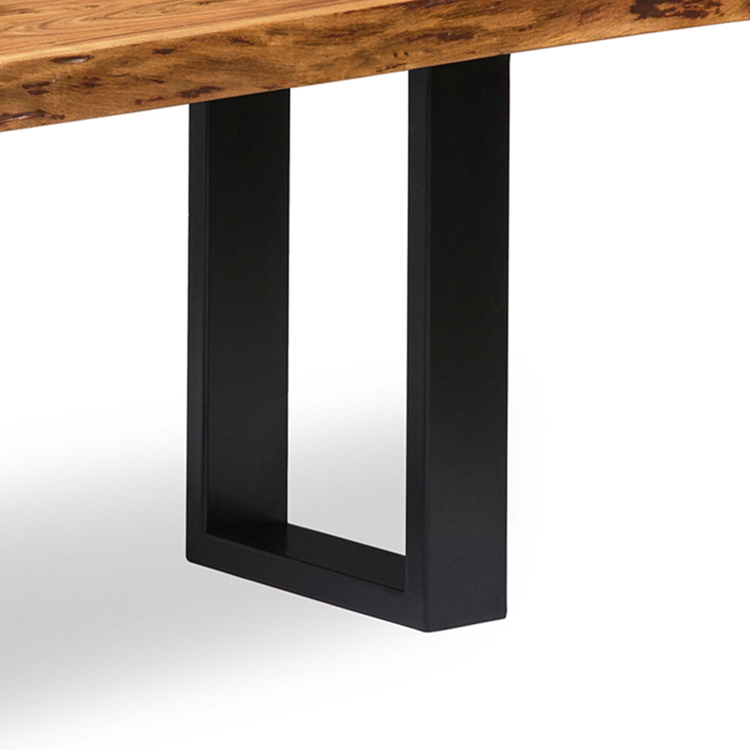Alaterre Furniture Alpine Live Edge Solid Wood 48" Bench with Metal Legs, Natural