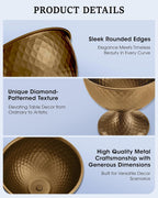 8.25'' Wide 7.3''High Decorative Bowl Vase Set of 10,Distressed Gold Metal Compote Bowl for Tables，Urn Vases for Vintage Wedding Centerpieces,Elegant Compote Vases,Pedistal Vase for Any Event
