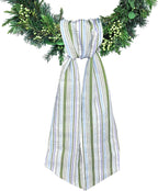 Wreath Sash for Front Door Colorful Seersucker Wreath Satin Sash Burlap Garland Ribbon Accessories for Wreath Yard Doorway Indoor Outdoor Bow Bridal Shower Home Decor,5.1 x 54.3