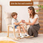 Swegrow Kids' Recliners，Rocker and Stationary Options, Sensory Rocking Chair for Kids & Toddlers，Versatile Floor Chair with Soft Fabric and Stability for Playroom, Bedroom, or Nursery (Beige)