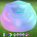 Inflatable LED Couch for Kids,Illuminated Blow Up Lounger Chair,Light Folding Air Chair for Girls and Boys,Inflatable Game Sofa for Rooms,Camping,Swimming Pool(Frosted White,Without Pump)