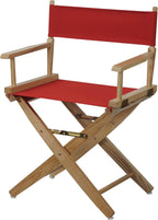 American Trails Extra-Wide Premium 18" Director's Chair Natural Frame with Red Canvas