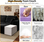 Modular Boneless L Shaped Sectional Couch, Cloud Style Sofa with Deep Seat Cushions, Sofa for Living Room and Apartment, Easy Assembly Couch in a Box (Black, 96" L Shape with Right Facing Chaise)