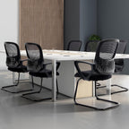 DUMOS Office Desk Chair with Sled Base Set of 6, Ergonomic Executive Mesh Computer Chairs with Lumbar Support for Home Bedroom Waiting Reception Guest Student