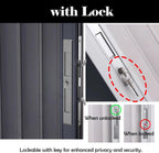 Lockable Foldable Sliding Door with Frame, Customizable Aluminum Accordion Doors, Easy to Install Foldabing Privacy Room Divider for Office/Restaurants