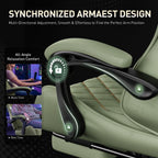 HLDIRECT Massage Recliner Gaming Chair with Footrest for Adults, Green | 300lbs Capacity, Ergonomic Office Computer Chair, Lumbar Support, Breathable Fabric, Headrest, 360° Swivel, Metal Frame